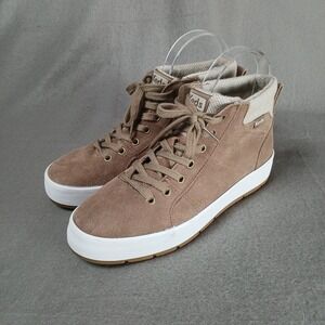 Keds Suede Lace Up Ankle Booties Fall Sweater Top Taupe Women's 6.5 #WH65607